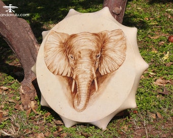 Handmade Elephant Shaman Drum: Altai Medicine Drum, Original Art