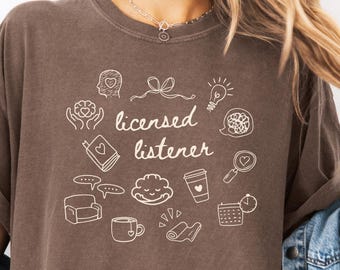 Therapist Graduation Gift T-Shirt Personalized Credentials | LMFT LPC MSW Counselor Grad Gift | Licensed Listener Comfort Colors Tee