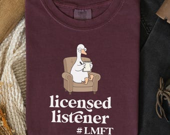 Personalized Therapist Graduation Shirt – Silly Goose Licensed Listener Tee, Custom Counselor Gift