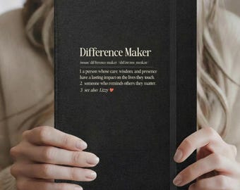 Personalized Difference Maker Notebook Therapist Gift Journal Graduation Gift for Counselor Small Meaningful Thank You Gift for Helper