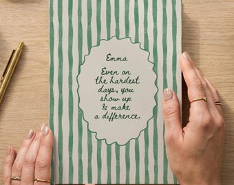 Personalized Difference Maker Gift | Therapist Thank You Gift | Custom Hardcover Notebook for Social Worker or Counselor