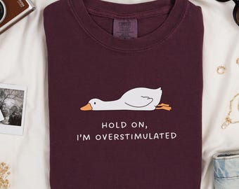 Silly Goose Hold On I'm Overstimulated Shirt