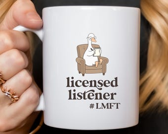 Licensed Listener Silly Goose Mug | Personalized Therapist Graduation Gift