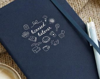 Therapist Graduation Gift Notebook Personalized Credentials | LMFT LPC MSW Counselor Grad Gift | Licensed Listener Doodle Journal