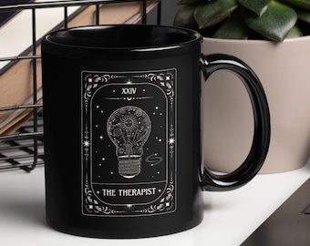 Therapist Graduation Gift Mug – Tarot Card Coffee Mug for Counselor, New Therapist & Mental Health Professional