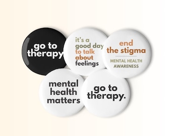 Pines de terapia Botones de defensa de la salud mental