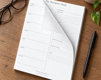 Therapist Weekly Planner Notepad | Undated Desk Planner with 40 Tear-Off Pages | Gift for Therapists and Counselors