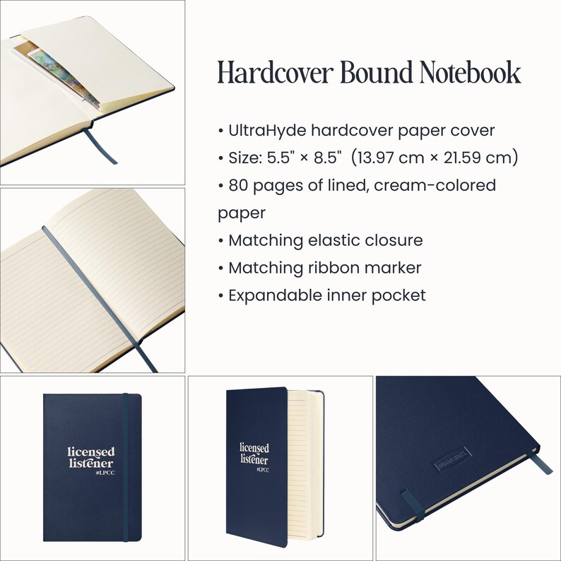 Personalized Licensed Listener Notebook Gift Therapist Journal Graduation Gift for Counselor with Therapist Credentials image 5