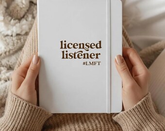Personalized Licensed Listener Notebook Gift Therapist Journal Graduation Gift for Counselor with Therapist Credentials