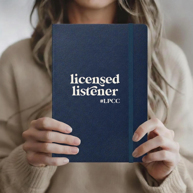 Personalized Licensed Listener Notebook Gift Therapist Journal Graduation Gift for Counselor with Therapist Credentials image 2