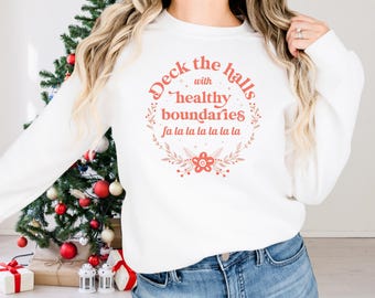Mental Health Christmas Sweatshirt Funny Gift for Therapist Counselor Healthy Holidays Sweatshirt Behavior Therapy Funny Christmas Shirt
