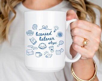 Personalized Therapist Graduation Mug | Licensed Listener Gift with Custom Credentials