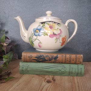 Vintage Floral Teapot: 1950s Royal Staffordshire 'Honeyglaze' China