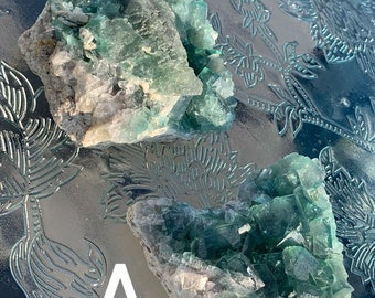 Raw Green Cubic Fluorite Cluster, Mineral Specimen (You Choose)