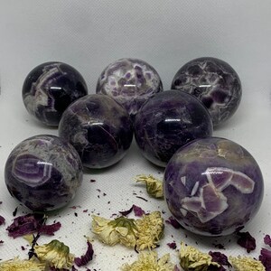 Chevron Amethyst Polished Carved Quartz Crystal Spheres ( YOU CHOOSE )