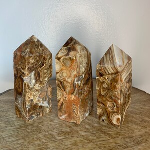 Amber Flower Agate Crystal Polished Carved Mineral Tower Obelisks ( YOU CHOOSE )