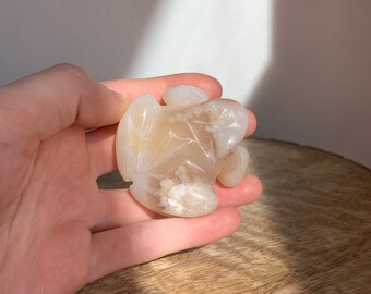 2 Inch Flower Agate Frog Animal Crystal Carving Polished Mineral ( YOU CHOOSE )