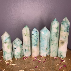 Phoenix Stone Chrysocolla Polished Crystal Tower Carvings ( YOU CHOOSE )