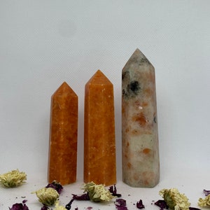Polished Sunstone Crystal Carved Towers / Points ( YOU CHOOSE )