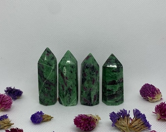 Ruby in Zoisite Polished Crystal Carved Towers ( YOU CHOOSE )