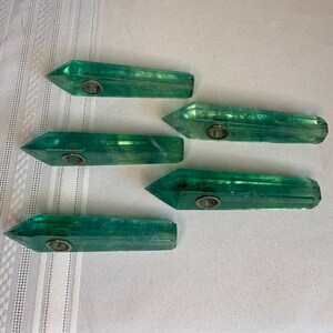 STUNNING QUALITY Green Fluorite Crystal Bowl / Pipe ( YOU Choose ) Ritual Pipe