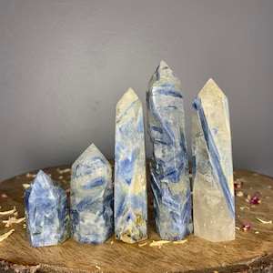 Polished Blue Kyanite Crystal Tower Carving ( YOU CHOOSE )