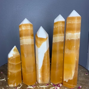 Große Orange Calcit polierte Crystal Tower Carving (Sie wählen)
