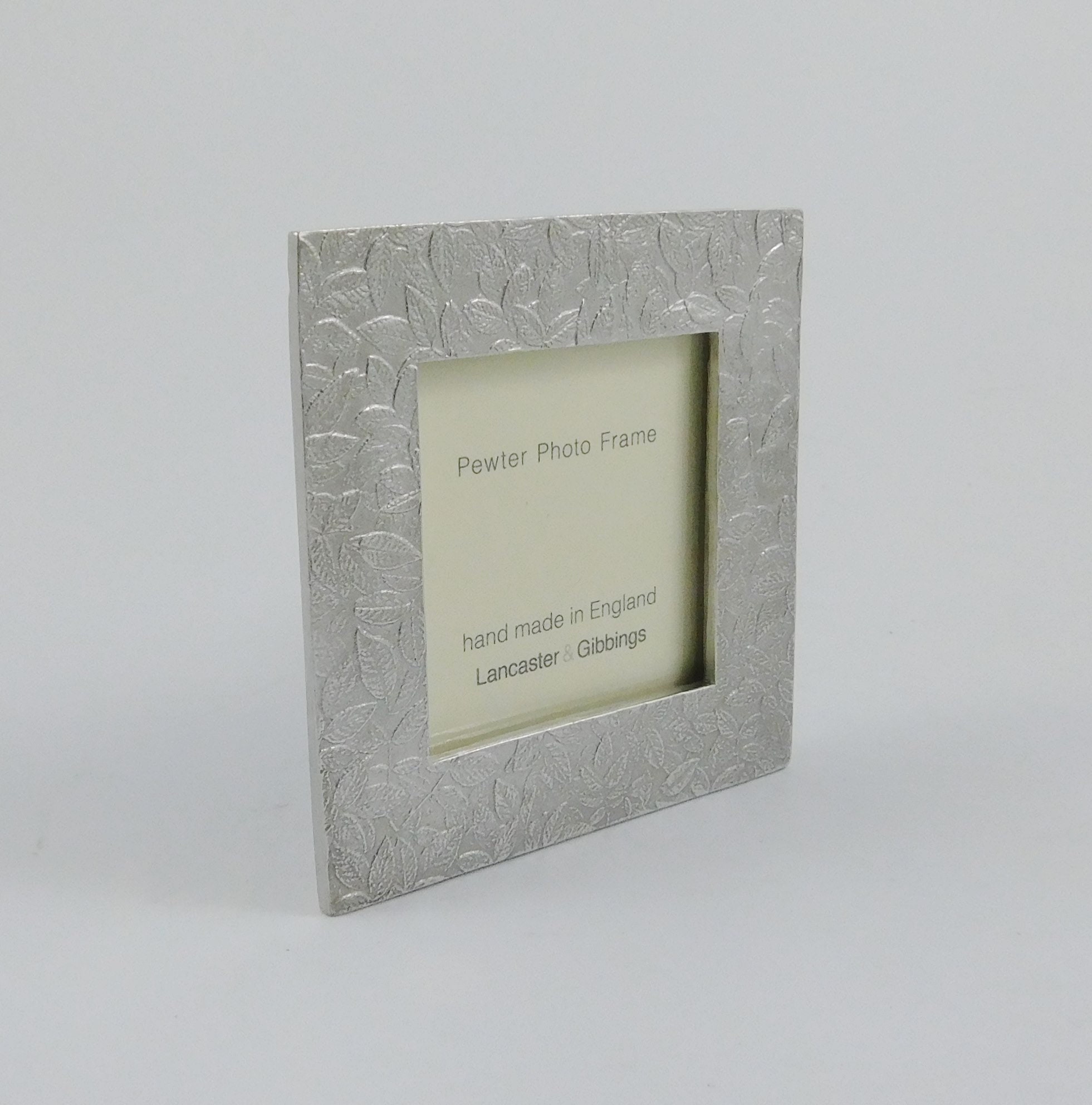 English Pewter 'hedgerow' Design Miniature Square Photo Frame Made in ...