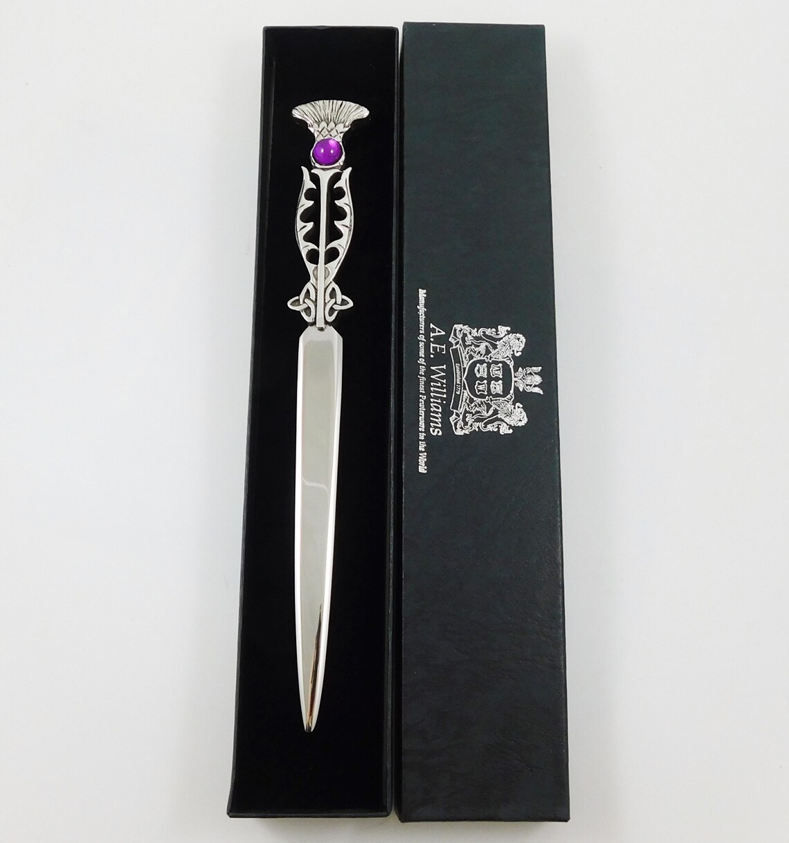 Scottish Thistle Design Handcrafted Pewter Paper Knife Etsy France