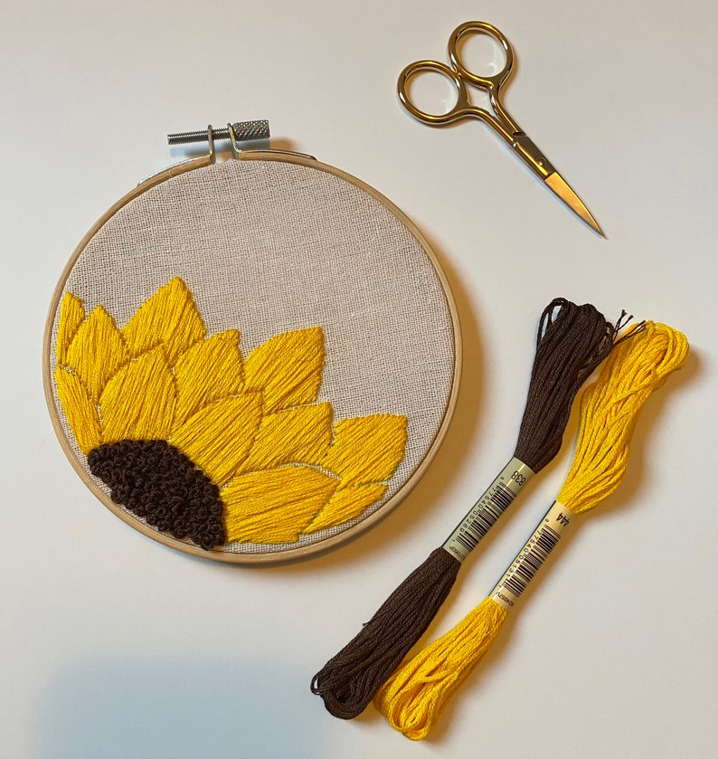 Sunflower Embroidery Hoop Art - Etsy