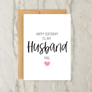 Biglietto di auguri per il compleanno del marito / Biglietto di auguri personalizzato / Biglietto personalizzato / Marito / Celebrazione / A6 / 5x7