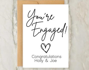You’re Engaged Engagement Card | Personalised  Greeting Card | Engagement | Love | Couple | A6 | 5x7