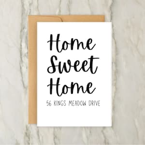 Home Sweet Home-adreskaart | Gepersonaliseerde wenskaart | Nieuw huis | Nieuwe thuiskaart | Inwijdingsfeestkaart | A6 | 5x7
