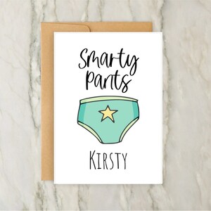 Tarjeta "Smarty Pants" / Tarjeta de felicitación personalizada "Bien hecho" / Tarjeta de felicitación personalizada / Zuecos inteligentes / A6 / 5x7