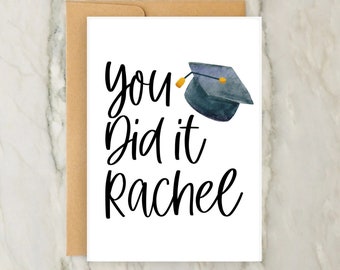 You Did It Graduation Card | Personalised Congratulations Greeting Card | Custom Well Done Card | University Leaver | A6 | 5x7