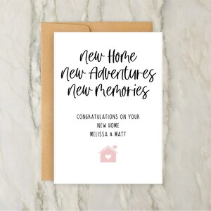 Nieuw huis, nieuwe herinneringen, nieuwe thuiskaart | Gepersonaliseerde wenskaart | Nieuw huis | Nieuwe thuiskaart | Inwijdingsfeestkaart | A6 | 5x7
