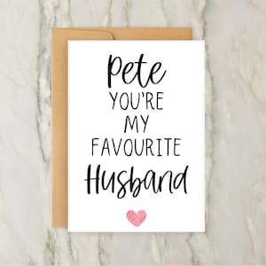 Du bist mein Lieblingsmann Karte | Personalisierte Karte zum Jahrestag Individuelle Grußkarte Liebe | Paar | DIN A6 | 5x7
