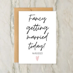 Cartão de casamento Fancy Getting Married Today | Cartão de felicitações personalizado | Personalizado | Casamento | Dia do casamento | A6 | 5x7