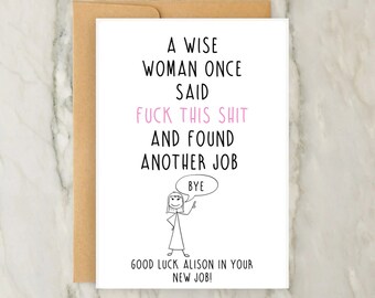 Wise Woman New Job Card | Personalised Leaving Card | Custom Greeting Card | A6 | 5x7