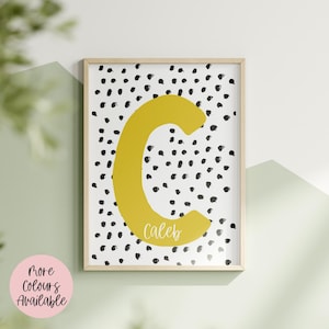 Spotty Initial & Name Print | Personalised Wall Art | Children’s Decor | Bedroom | Nursery | Playroom | Gift Idea | 6x4 | A5 | A4 | 8x10 |A3