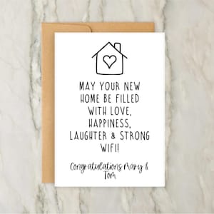 Moge je nieuwe huis worden gevuld met een nieuwe thuiskaart | Gepersonaliseerde wenskaart | Nieuw huis | Nieuwe thuiskaart | Inwijdingsfeestkaart | A6 | 5x7