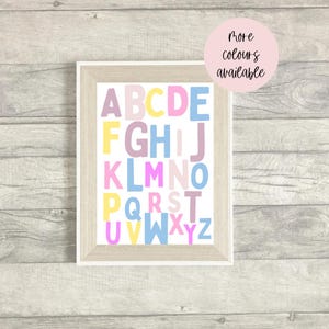Alphabet Print | Custom ABC Wall Art | Educational Home Decor | Nursery | Bedroom | Playroom | Learning | A5 | A4 | 8x10 | A3