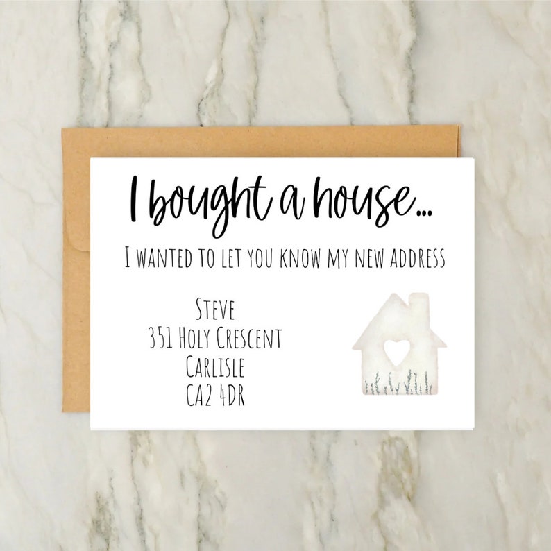 Nous avons acheté une maison | J'ai acheté une maison | Cartes de changement d'adresse personnalisées | Nouvelle maison | Format A6 image 2