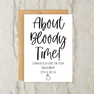 Tarjeta de compromiso Bloody Time / Tarjeta de felicitación personalizada / Compromiso / Amor / Pareja / Finalmente comprometidos / A6 / 5x7