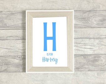 Initial & Name Print | Personalised Children’s Wall Art | Custom Home Decor | Bedroom | Nursery | Gift Idea | 6x4 | A5 | A4 | 8x10 | A3