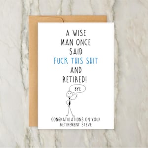 Carte de retraite de sage de Zazzle.be Liste d'envies Vous avez des idées ? Carte de retraite personnalisée | de voeux personnalisée | A6 | 5 x 7
