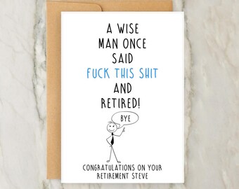 Wise Man Retirement Card | Personalised Retirement Card | Custom Greeting Card | A6 | 5x7