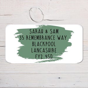 Etiquetas de dirección de colores para casas nuevas / Pegatinas de dirección personalizadas / Etiquetas rectangulares personalizadas / 64 x 34 mm