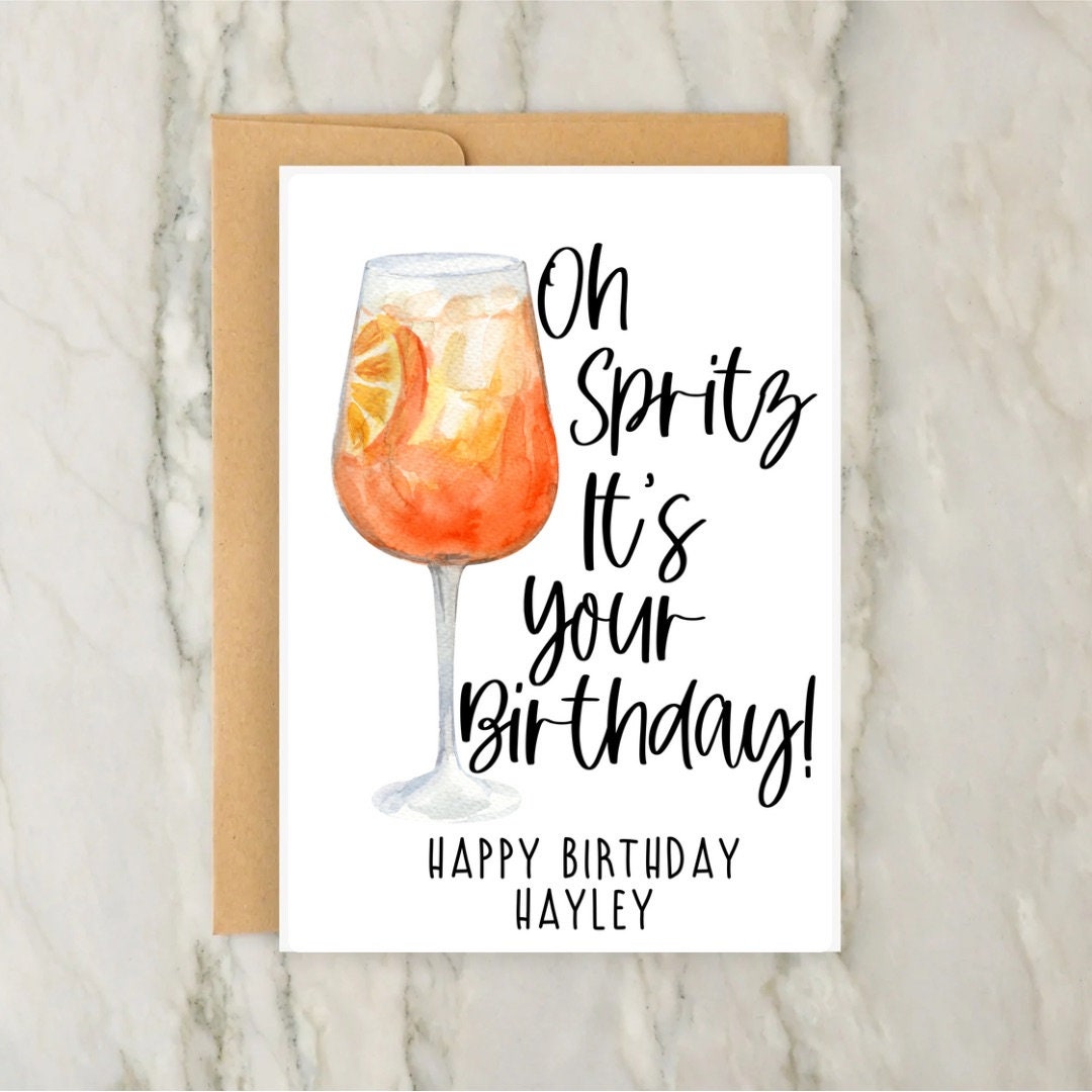 Oh Spritz It's Your Birthday Birthday Card | Personalised Greeting