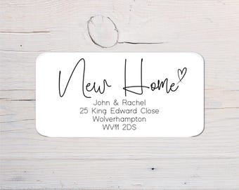 New Home Address Labels | Personalised New Address Stickers | Custom Rectangular Labels | 64x34mm